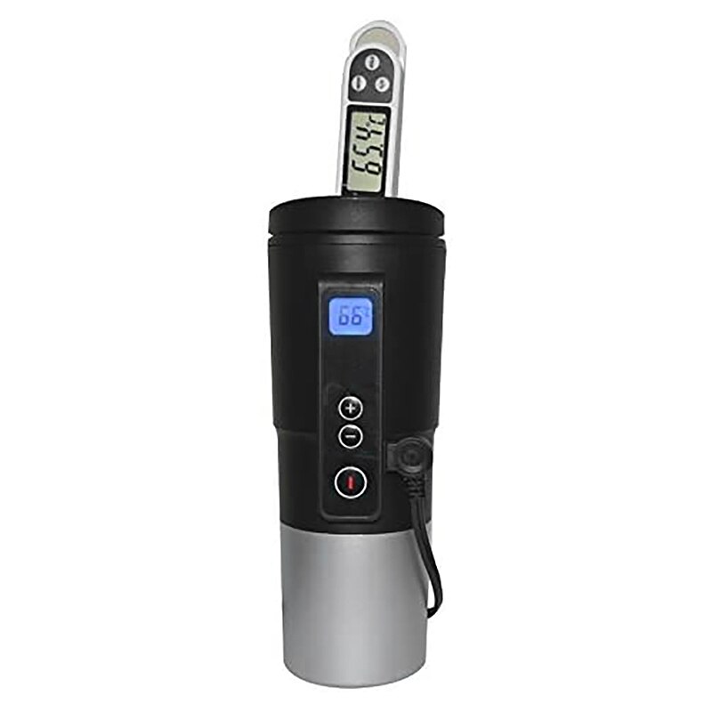 12V 410ML Digital Display Electric Water Vacuum Cup Thermostat Car Home Temperature Control Heating Mug Kettle 90°C