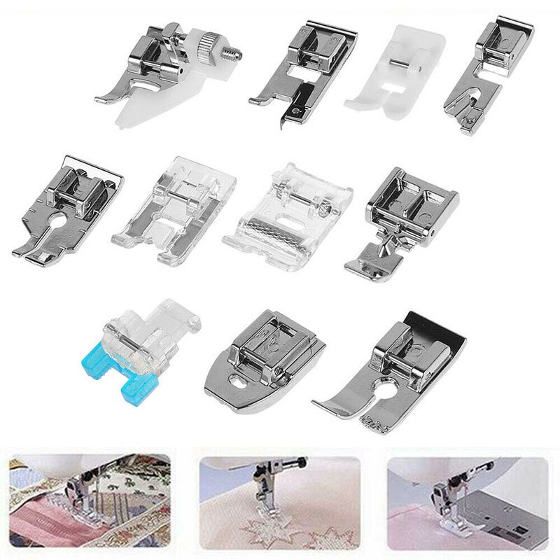 11Pcs/Set Sewing Machine Presser Feet Tool Kit Low Shank Snap Presser Holder Feet For Brother Singer Janome Sewing Machine