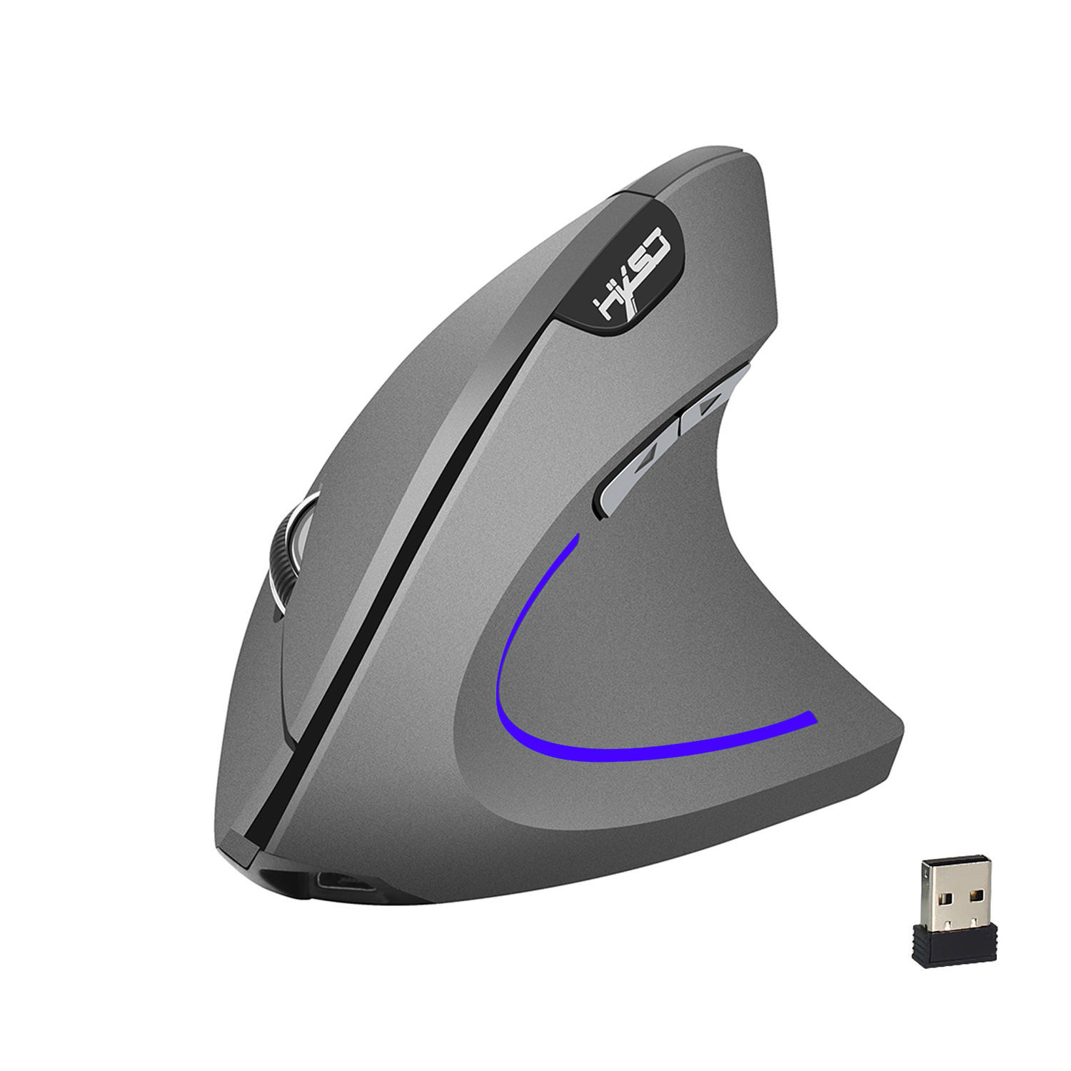 choice HXSJ ergonomic optical mouse ABS 2400DPI adjustable rechargeable 600mA vertical mouse for office and mac