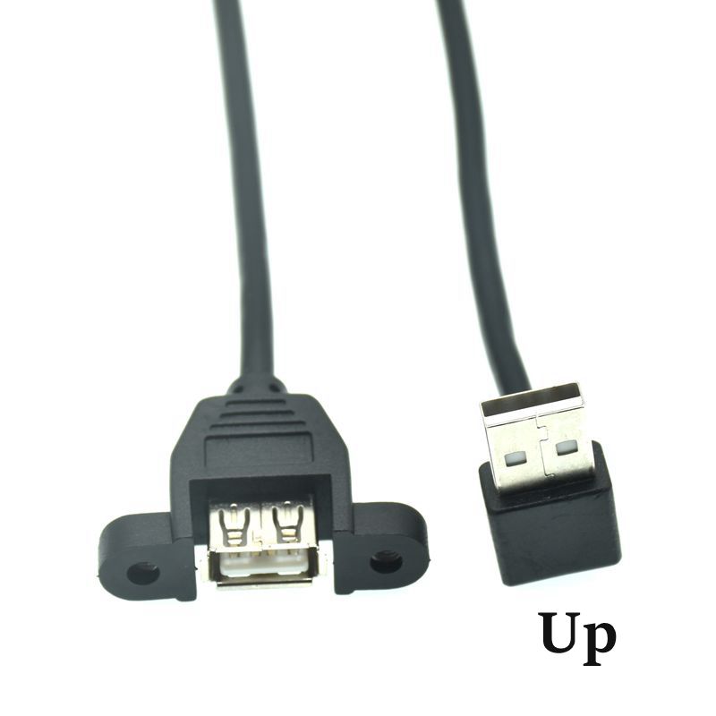 90 grad hoch & Nieder & Verknüpfungen & Rechts Abgewinkelt USB 2,0 A Stecker auf Buchse Verlängerung Kabel Mit Tafel montieren See 25cm 50cm: verrotten / 0.6m