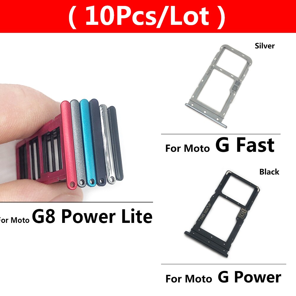 10 Stks/partij, sim Card Tray Slot Houder Adapter Accessoires Voor Moto G8 Power Lite / G Snelle/G Power G100 G60s