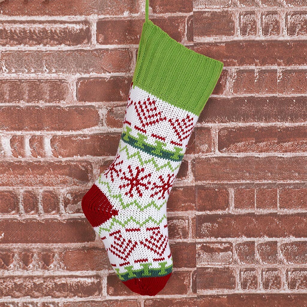 Gebreide Kerstsok Bag Kerst Decoreren Leveringen Snoep Stocking Xmas Houders Kerstboom Ornamenten