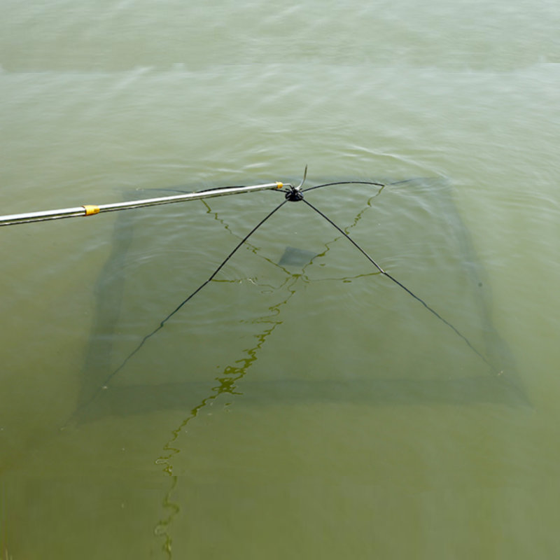 Red de RED cuadrada de aterrizaje para pesca, trampa para atrapar camarones, cangrejo, peces pequeños, 60x60cm, 80x80cm, 100x100cm