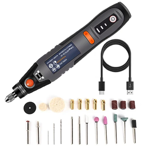 Herramienta rotativa inalámbrica USB de 35W Dremel DIY Mini taladro pluma de grabado eléctrico 3 velocidades Mini juego de taladro inalámbrico 8500r-21000r/min: Rojo