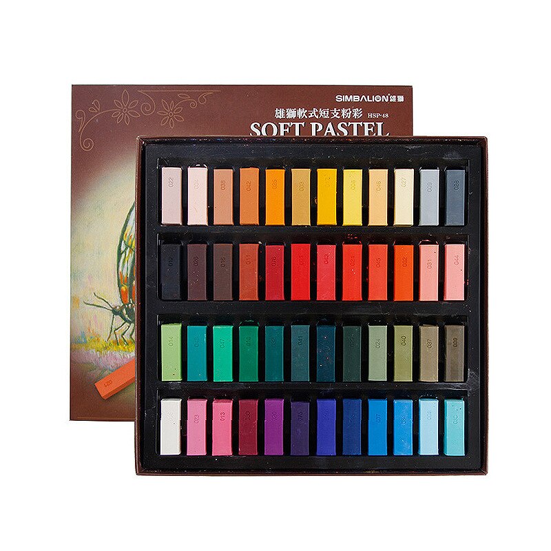 24/48 Kleur Zachte Korte Pastel Stok Pastel Krijt Pastel Borstel Zachte Pastel Pastel Stok: 48 colors