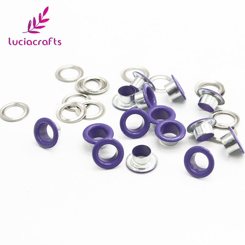 Lucia askartelu 50 setti 10.5*6.5*5mm metallinen silmukka scrapbooking askartelu itse koristelu vaate nuken silmukat tarvikkeet  g1301: Violetti