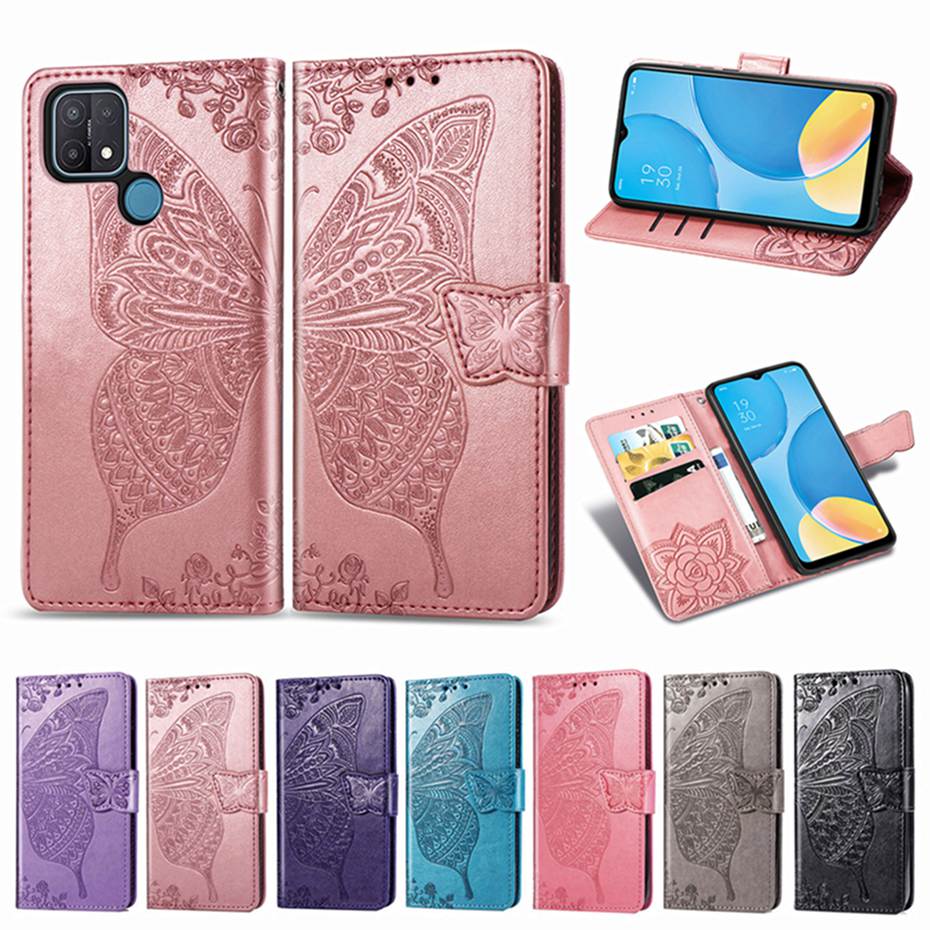 Flip Case For OPPO A15 Case 3D Butterfly Luxury Wallet Cover PU Leather Phone Case For OPPO A15 Case