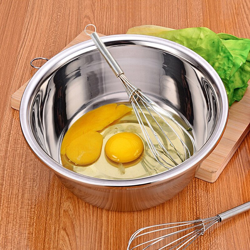 1 stücke Edelstahl Schleifen Mischen Schalen Dicker DIY Kuchen Brot Salat Rührgerät Küche Kochen Werkzeuge Backen Rührgerät Küche Topf