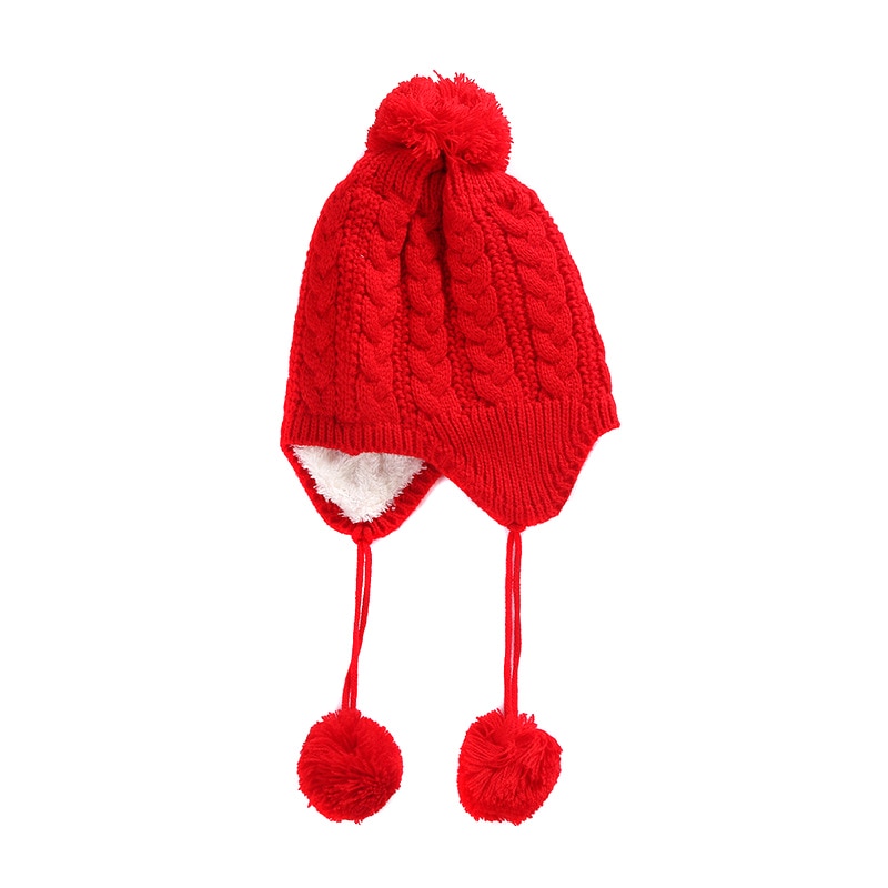 Børn vinter varm strik hue hue børn fletninger hue barn søde ørehætte casquette homme
