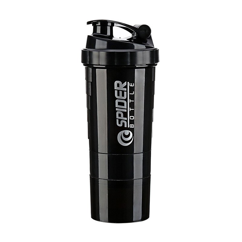 500ml copo de água plástico portátil copo copo de água esportes garrafa de água proteína shaker viagem ao ar livre portátil leakproof drinkware plástico: Black