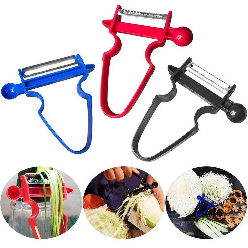 3pcs/Set Magic Trio Peeler Set Slicer Shredder Julienne Cutter Multi Peel Stainless Steel Peeler Blade Zesters Kitchen Tools