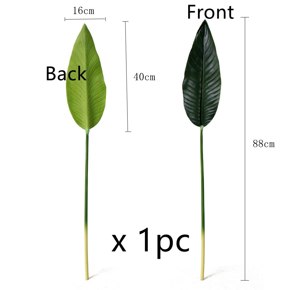Artificial Tropical Flowers 43''/32'' Faux Bird of Paradise Plant Palm Leaves for Floral Arrangement for Home Party Office Decor: Paradise Leaf 1pc