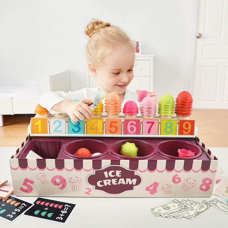 Ice Cream Set Children's Play House Toys Mathematical Cognitive Snacks Checkout Cashier Enlightenment for Children