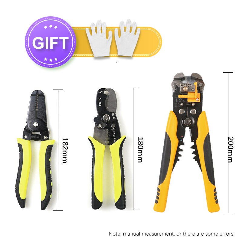 Crimper Cable Cutter Automatic Wire Stripper Multifunctional Stripping Tools Crimping Pliers Terminal: Set