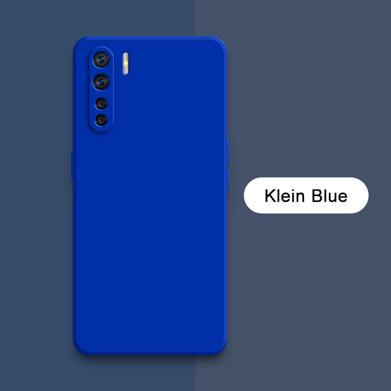 Officiellt fyrkantigt flytande silikonskal till oppo  a91 f15 reno 3 reno 3 kameraskyddande mjukt stötsäkert telefonskydd oppoa 91- hölje: Nylon- / Grön