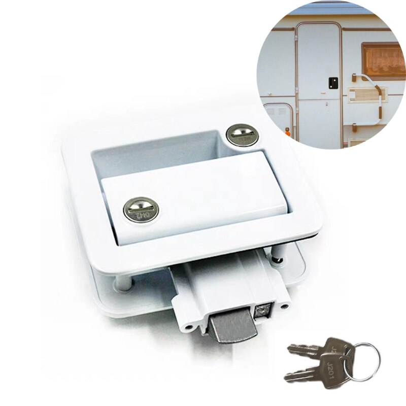 Caravan RV Travel Trailer Entry Door Lock Camper Door Latch Handle with Keys Secure for Camper Travel Trailer: W