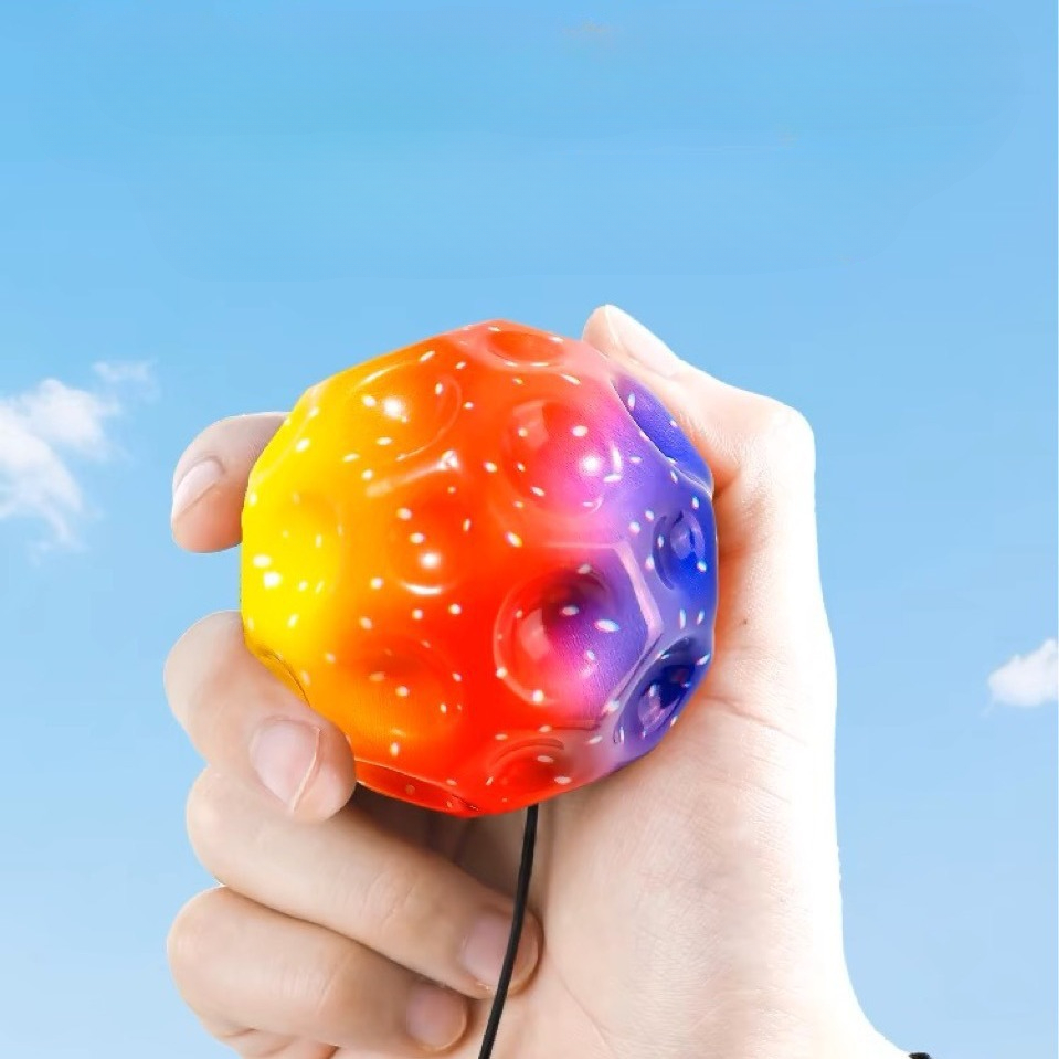 Unpress Toys Wrist High Elastic Hole Hole Moon Stone Foam Swing Ball Children Adult Sports