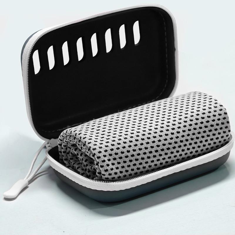 camping koelhanddoeken met EVA-hoes, compacte & draagbare reis-koelhanddoek, snel drogende handdoeken voor sport, gym, wandelen en yoga: Paars