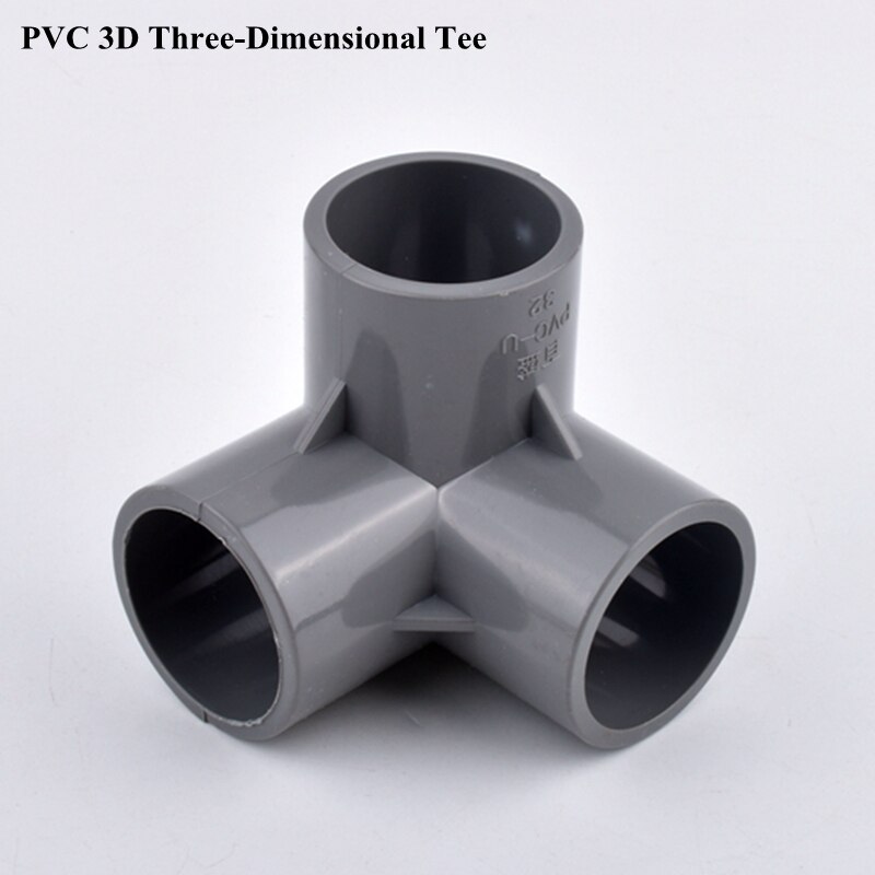 1Pc 20~50mm Grey PVC Pipe Connector 3/4/5/6-Ways Three Dimensional Joint, Aquarium Garden Watering Irrigation Water Tube Joint: Brown / 3/4''