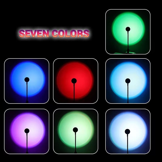 USB Sunset Light Telefono cellulare Autofotografia Luce LED Arcobaleno Neon Luce notturna Proiettore Fotografia Parete Atmosfera Luce: Blu