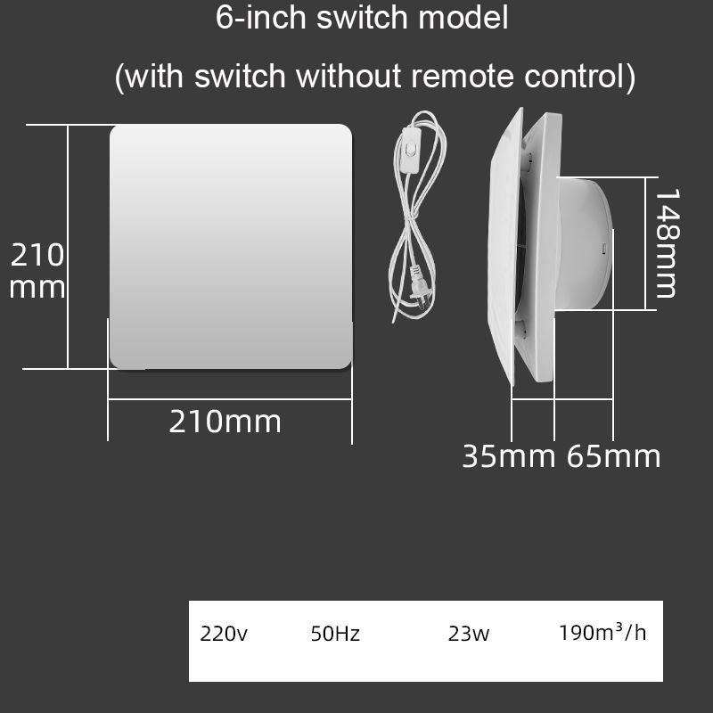 4/6 inch hoge snelheid afzuigventilator toilet keuken badkamer hangende muur raam ventilator afzuigkap met afstandsbediening: Donker Kaki / Verenigd Koninkrijk