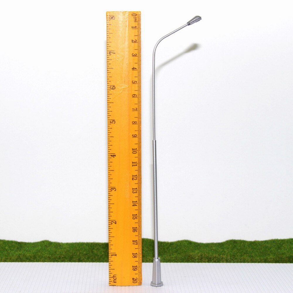 LNH20 5 stks Modelspoor Lantaarnpaal Lampen 1:50 Enkele Hoofd Straatverlichting O Schaal 3 V LEDs Miniatuur 20 cm
