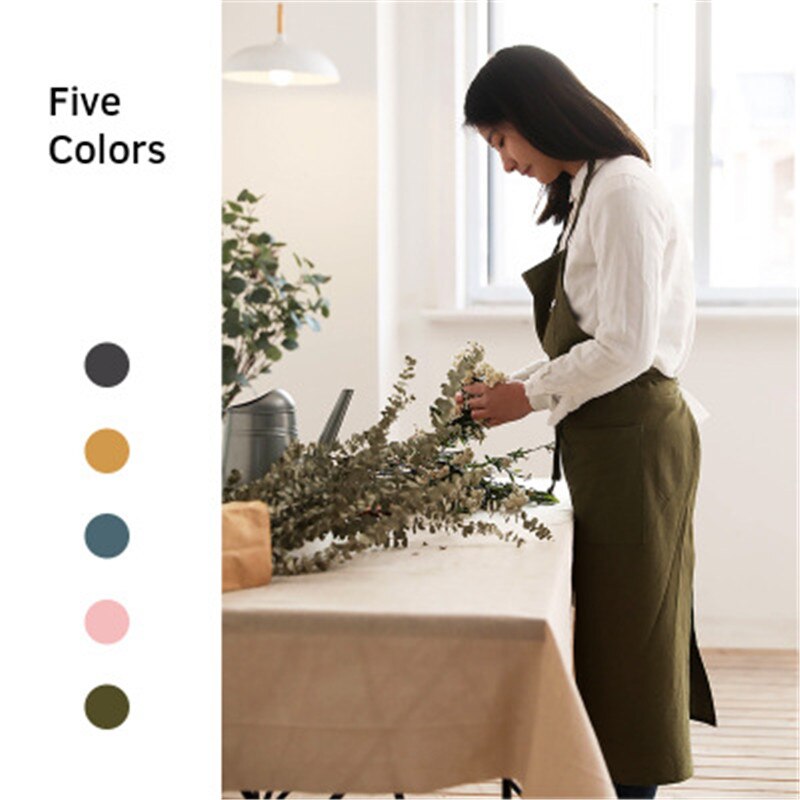 nordycki lniane damskie fartuchy kwiaciarnia kawiarnia odzież robocza sztuka fartuch pieczenie śliniaczek kuchnia panie gotowanie restauracja fartuchy