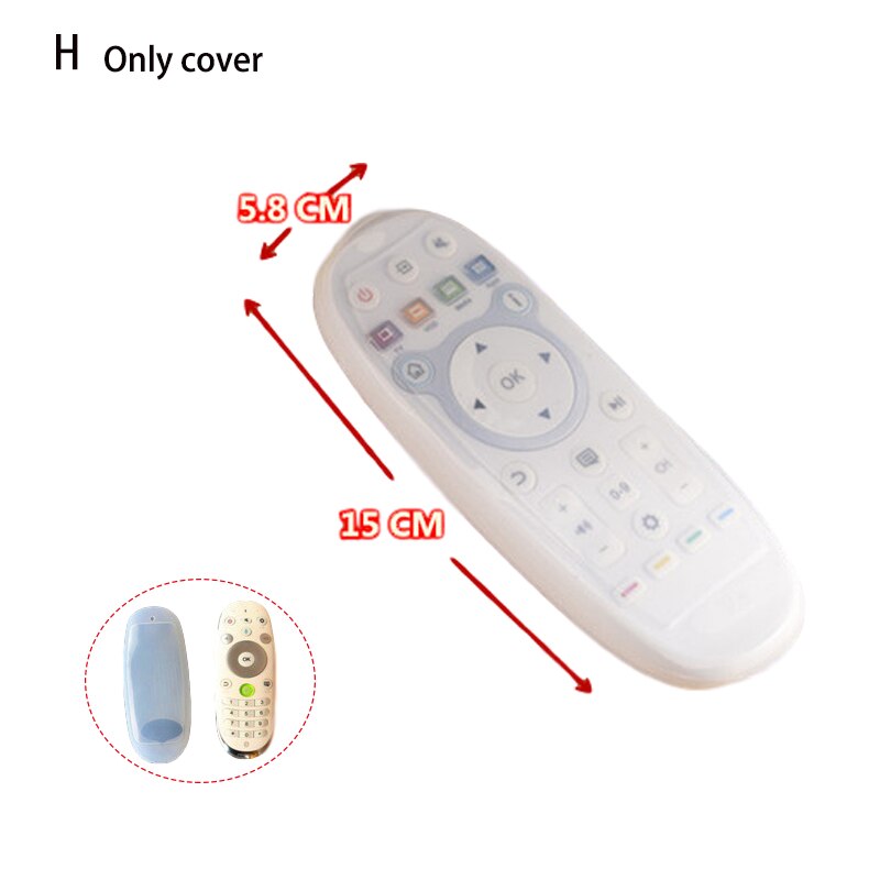 Silicone Remote Control Cover Transparent TV Remote Control Case Air Conditioning Dust Protective Case Waterproof Storage Bag: H