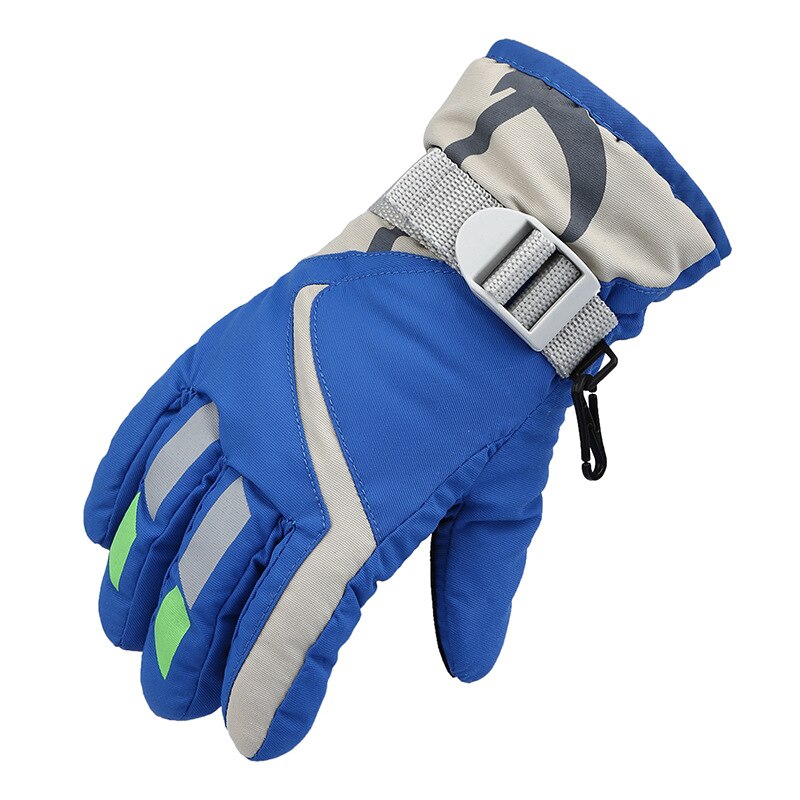 Crianças Luvas do Inverno Luvas Quentes Luvas de Esqui Snowboard À Prova D' Água 2020 Para Crianças-Full finger Luvas Cinta Luvas Para Esportes Ao Ar Livre: blue