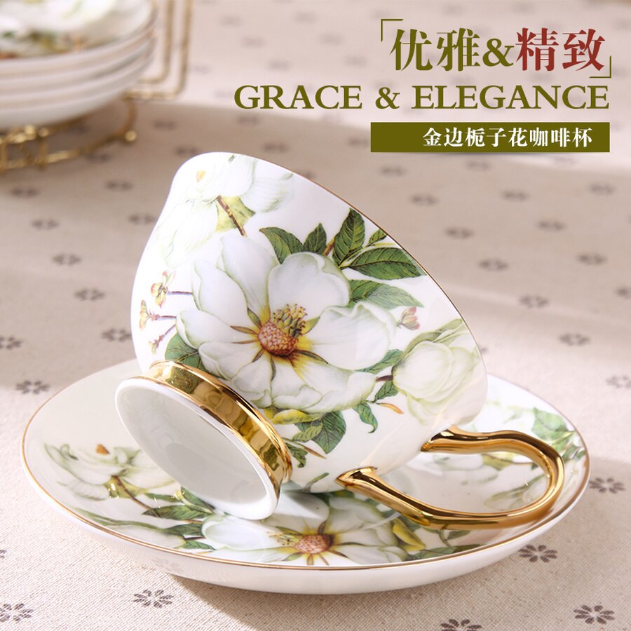 Royal Classic Bone China Porcelain Tea Cup Sets English Teacup and Saucer Xicaras Miniature reusable Cup Saucer E5