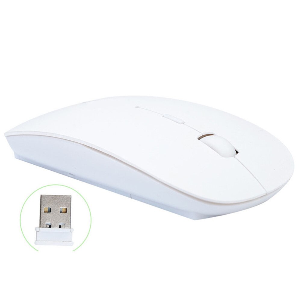 Wireless Mouse for Macbook iMac Laptops PCs Tablets 2.4 GHz wireless battery operated Mouse (White): Default Title