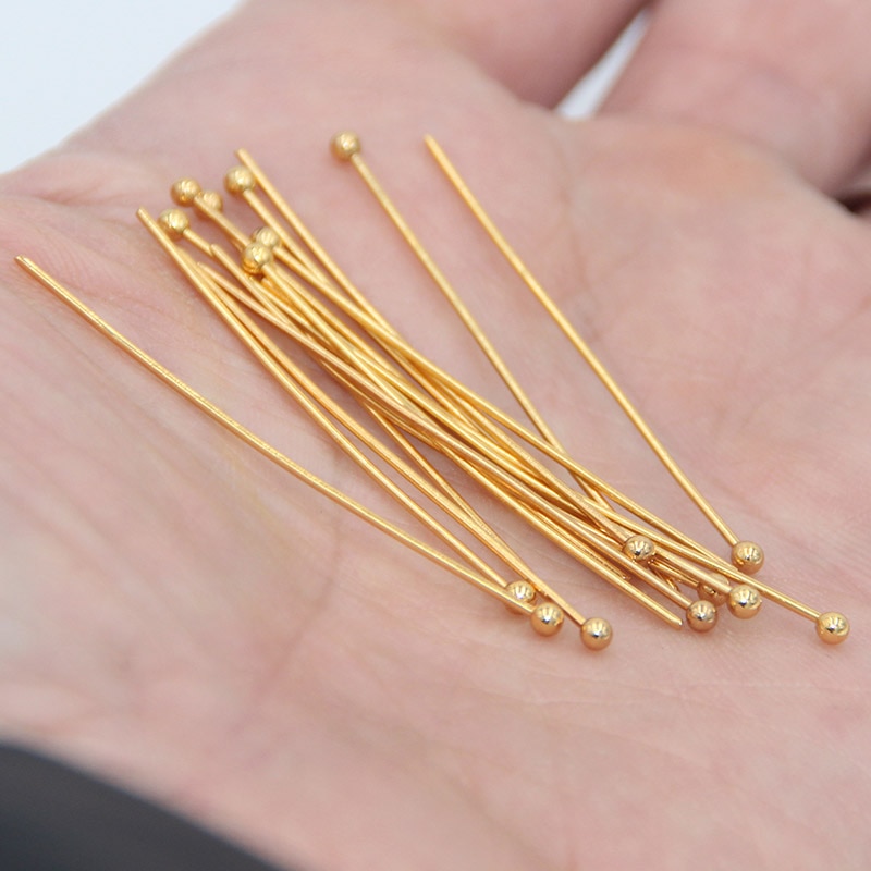 10 Dozijn/120 Pcs Roestvrij Staal Goud Nietstiften Voor Diy Sieraden Maken Bevindingen Dia 0.7 Mm 30mm/40 Mm