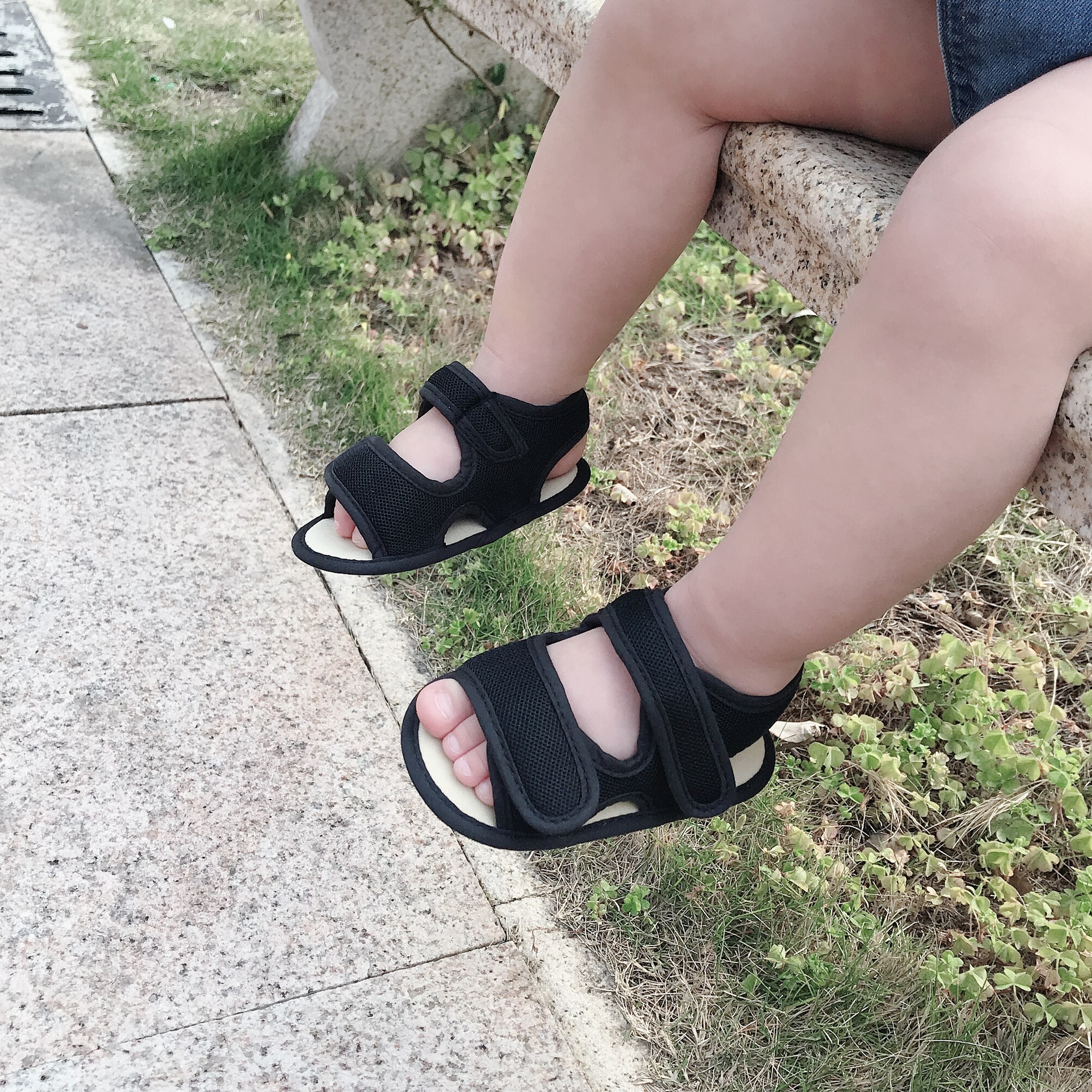 Peuter baby jongen meisje sandalen schoenen zomer platte zwarte witte sandalen