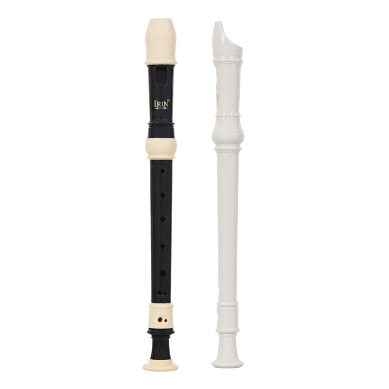 Set de 2 clarinete Soprano Irin Abs flauta larga grabadora barroca Accesorios para Instrumentos Musicales de dedos-negro y blanco