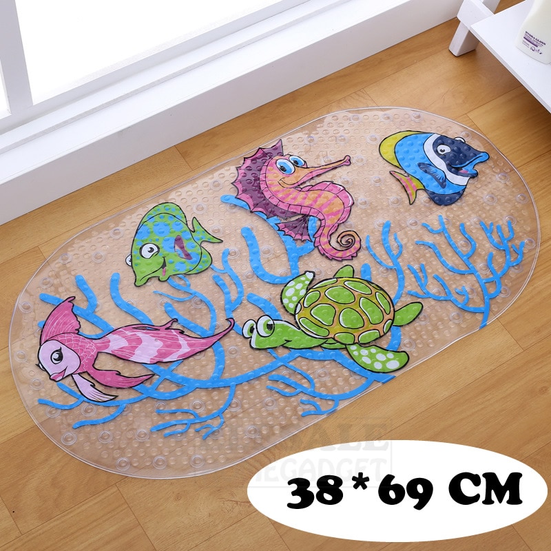 Alfombras de baño antideslizantes de PVC con ventosa, 38cm x 69cm, alfombra multicolor para baño, bañera, ducha antideslizante, almohadilla de masaje suave