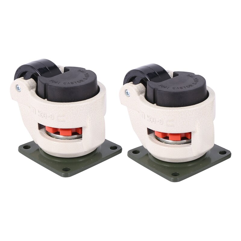 2 Pcs Retractable Horizontal Machine Casters -Heavy Duty Machine Retractable Casters: Default Title