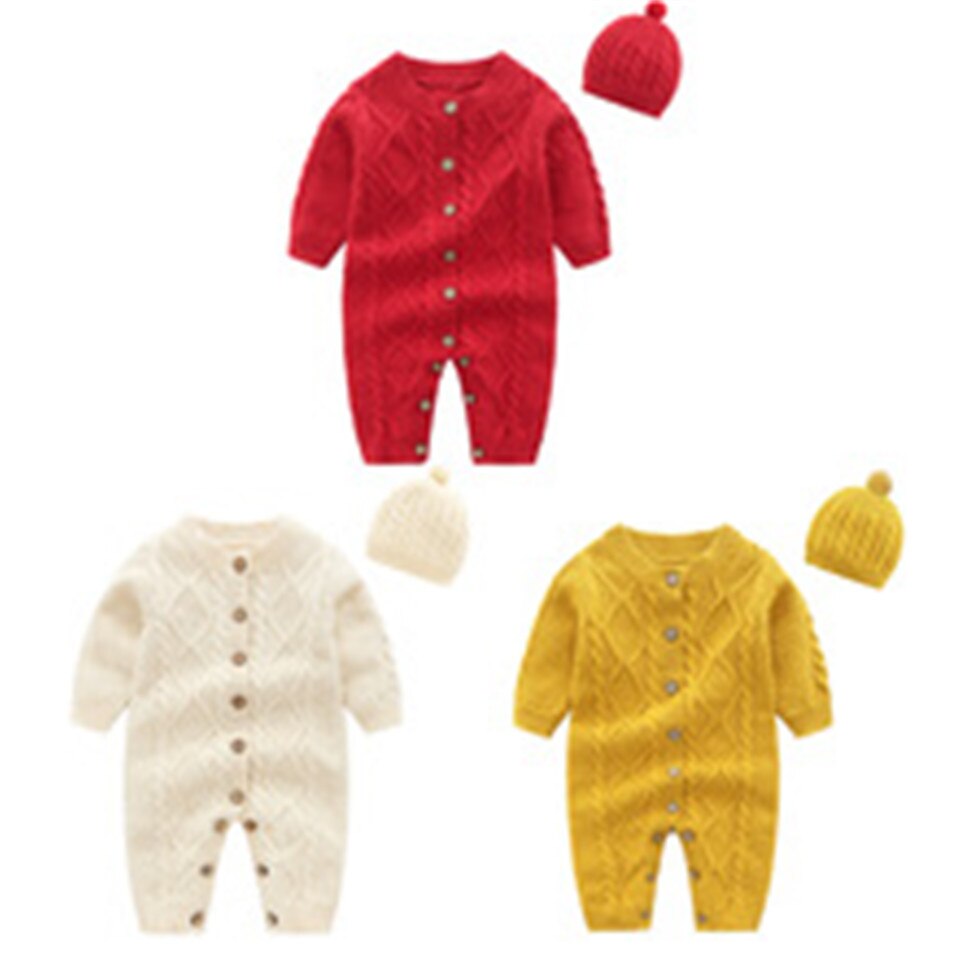 Neue Baby Mädchen Kleidung Langarm Overalls Outfits Baby Strampler Herbst Winter Neugeborenen Jungen Insgesamt Kleinkind Kinder Gestrickte Kleidung
