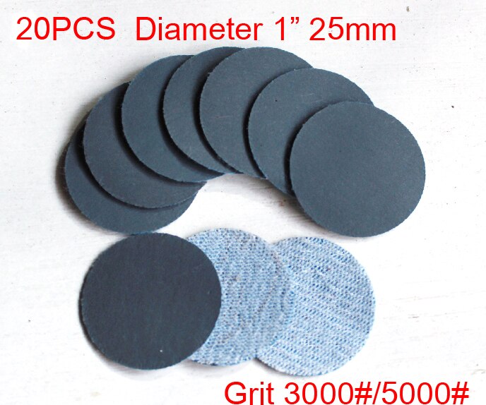 1 inch 25mm Sand Paper 1" Disco Pad Velco Loop & Hook Woolen mat Polishing Pad Disc 60/240/5000 Grit