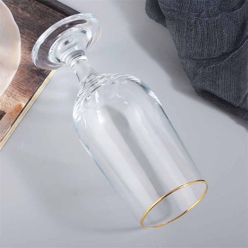 Copas de champán con borde dorado upspirit, juego de vasos para agua y zumo, para cóctel, vino, whisky, bar, bodas y fiestas.