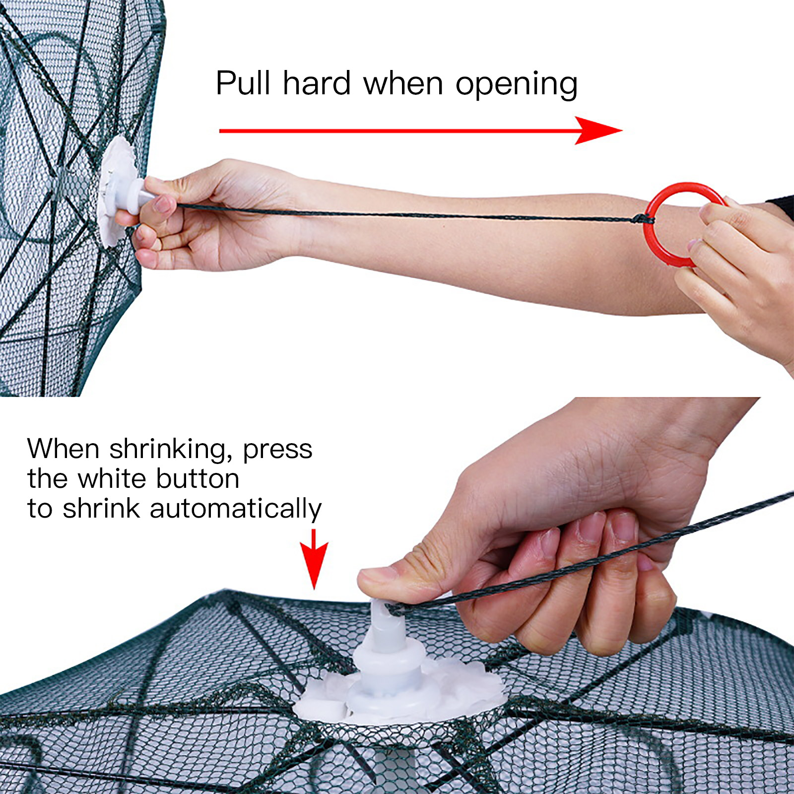 Fishing Net Shrimp Cage Nylon Foldable Fish Trap Cast Net Cast Fold Crab Trap Casting Network Fishing Goods Fishing Accessories