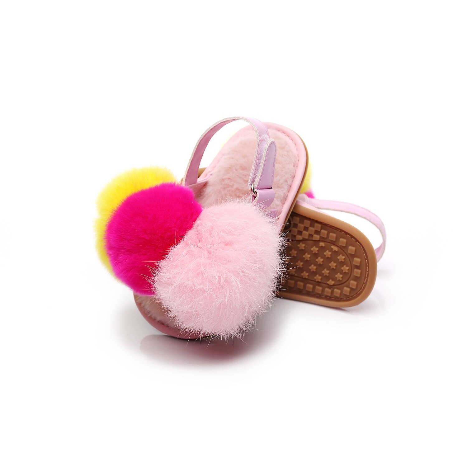 Sandales à pompons pour bébé fille, chaussures d'automne et d'hiver pour bébé, chaussures plates à semelles souples, pantoufles décontractées pour tout-petits, pré-marcheurs