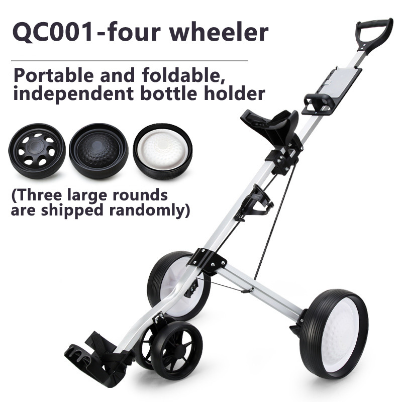 Letvægts foldbar golfvogn aluminiumslegeringsvogn med bremse justerbar push pull golfvogn golfbagholder  m2203