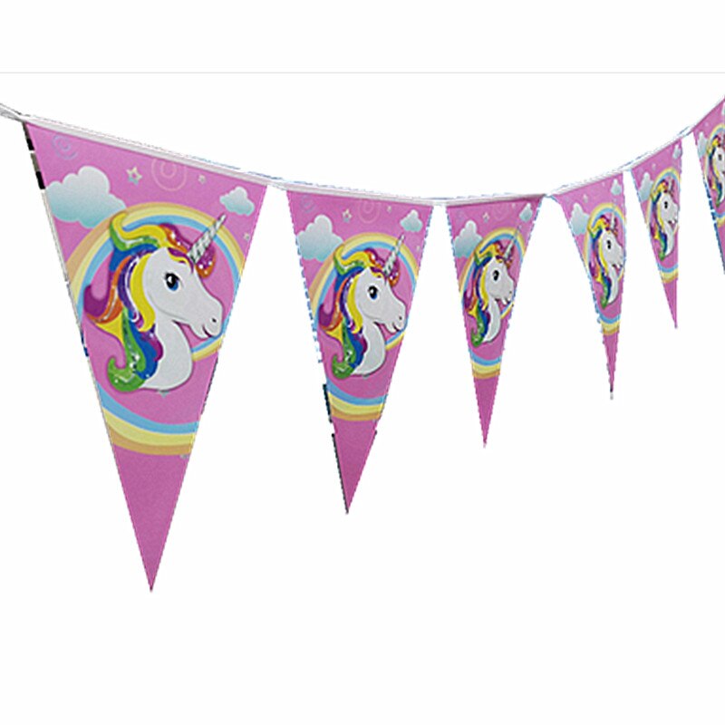 1st Unicorn Birthday Paper Banners Happy Birthday Party Decorations Kids Unicorn Party Hanging Garland Flag Baby Shower Supplies
