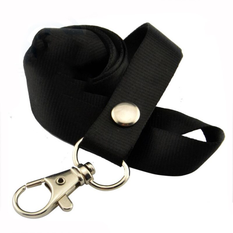 2 sztuk zwijany uchwyt na identyfikator smycz na szyje smycz bezpieczeństwa ucieczka DIY ID karty klucze metalowy klips identyfikator z plakietką posiadacze narzędzia biurowe: czarny