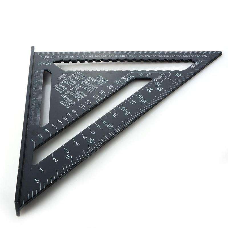 Precision 7/12 inch High-Precision Triangle Ruler for Woodworking Aluminum Alloy Quick Read Square Layout Gauge Measuring Tools