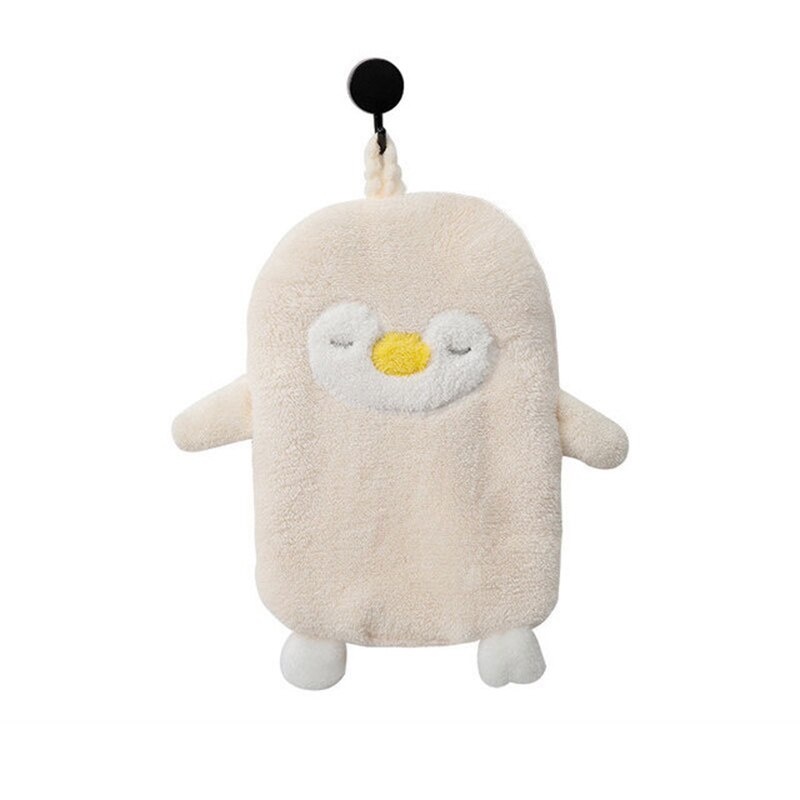Serviette de bain pingouin en microfibre Super absorbante, petite serviette doux, corail, chiffon de cuisine, Type suspendu, pour enfants: Beige