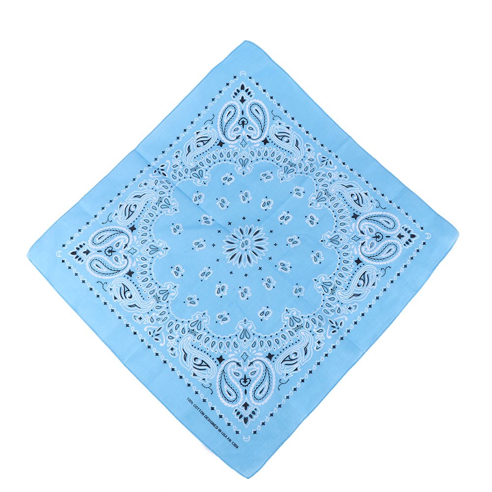 Unisex hip hop svart bandana huvudbonad hårband hals halsduk handled omslag fyrkantiga halsdukar tryck näsduk: Havsblått