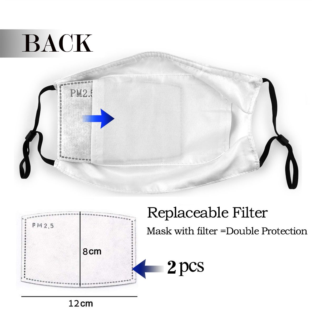 Masque Facial en tissu avec filtres, protection faciale, drôle