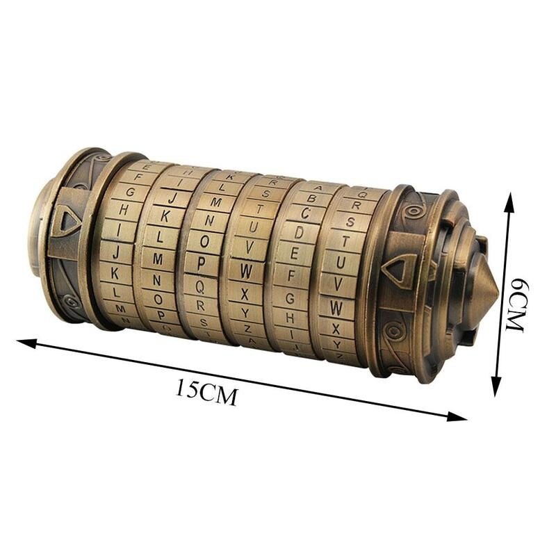 Leonardo Da Vinci Code Toys Metal Cryptex Locks Lock Valentine's Day Educational Toys Escape Room Lock Locker