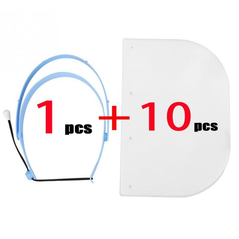 1 Puls 10 Gezicht Sheild Clear Full Gezicht Mond Neus Verstelbare Shield Visiere Protectionl Gezicht Hoed Keuken Accessoires: 1 plus 10